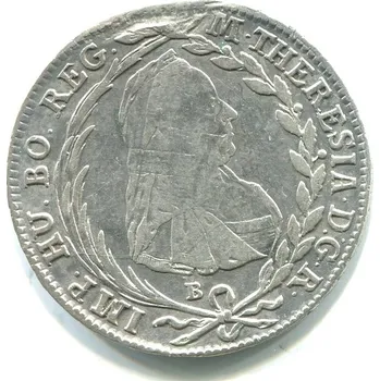 Marie Teresie. 20 Kreuzer 1775/B/SK-PD. Kremnica. Ag.