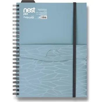 Blok Spirálový blok s kapsou FolderMate Nest A5,80 listů, linkovaný - modrý
