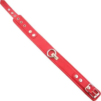 ROUGE Leather Plain Collar with Removeable O-Ring Red