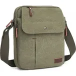 Crossbody plátěná taška KONO - zelená - 27 cm