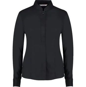 Dámská halenka Kustom Kit Popelínová halenka s dlouhým rukávem KK 261 Velikost: XS, Barva: černá