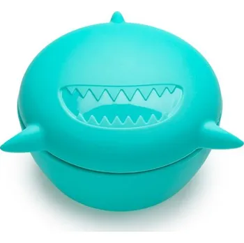 Svačinový box Silikonová krabička na svačinu s víčkem Žralok - 350 ml