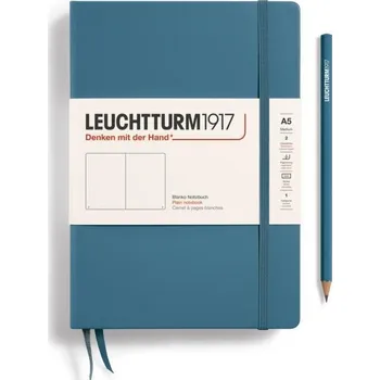Blok Leuchtturm1917 Zápisník Stone Blue Medium A5 čistý