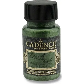 Metalická barva na textil Cadence Dora Textile - zelená / 50 ml