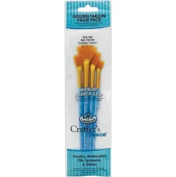 Royal & Langnickel Sada štětců GOLD TAKLON, 4ks (vějíř č.0,1,2,4)