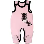 Baby Nellys Kojenecké bavlněné dupačky Baby Nellys, Zebra - růžové | Velikost koj. oblečení: 62 (2-3m)