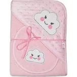 Baby Nellys Froté osuška s kapucí 100x100cm + bryndáček - Mráček růžová