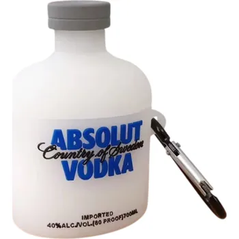 Příslušenství pro sluchátka Vtipné silikonové pouzdro na AirPods 1 a 2 s motivem vodky Kreslený design Karabina pro zavěšení Ideální pro milovníky srandy