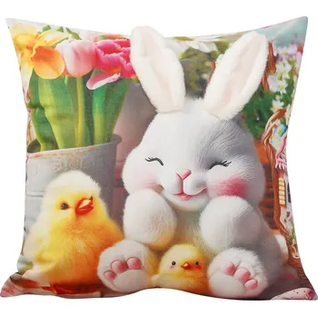 Polštář Velikonoční polštář 3D HELLO BUNNY II. 40x40 cm Mybesthome Varianta: Povlak na polštář s výplní, 40x40 cm 3D aplikace