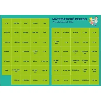 Volný čas Pexeso: Matematika - Převody jednotek délky