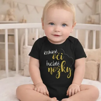 Kojenecký body Body KRÁSNÉ OČI, BUCLATÉ NOŽKY Barva: Černá, Velikost: 68-80 (6-12 měsíců)