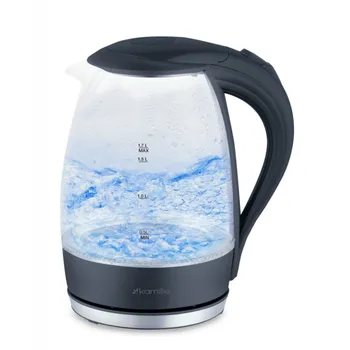 Rychlovarná konvice Kamille KM-1700B 1,7 L skleněná rychlovarná konvice s LED podsvícením 2200 W