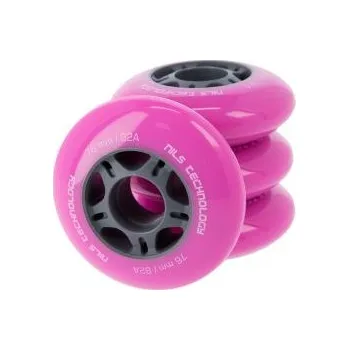 Kolečkové brusle PU kolečka NILS EXTREME 76x24 mm růžové (4ks)