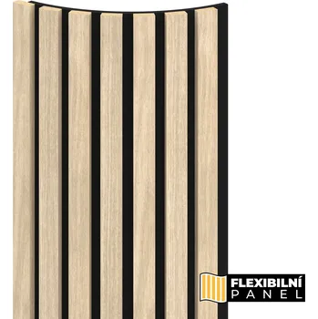 Obklad WALL CONCEPT flexi obkladový panel Dub šedý, černý filc + MDF, 2750x285x17 mm, 0,78 m2