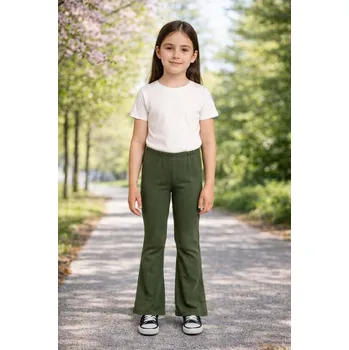 Dívčí legíny Dívčí legíny s rozšířenými nohavicemi - khaki VELIKOST (0 měsíců - 15 let): EU 128