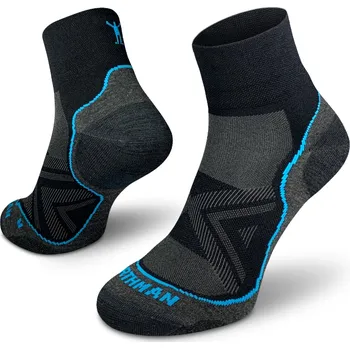 Pánská móda Northman Běžecké antibakteriální ponožky Run Silver PRO Mid Velikost: 39-41 Antracitové Antibakteriální Kotníkové Ponožky