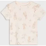 Sinsay - Tričko s krátkým rukávem s volánky a motivem králíků - růžová - 715DY-30P - 715DY-30P-128