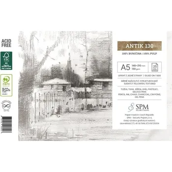 Výtvarný papír Grafický blok Antik 130 g/m2, A5