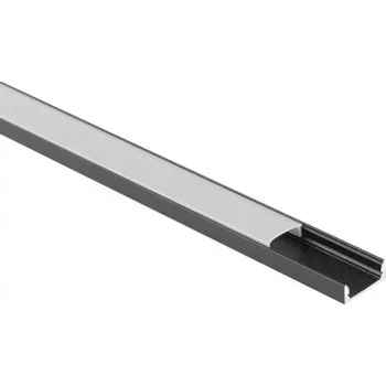 LED lišta Eco Light Přisazený profil N01 černý + matný difuzor 1m + 2x krytky