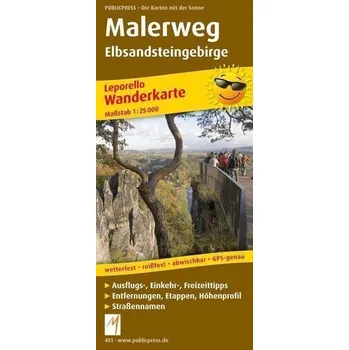 Labské pískovce / Malerweg Elbsandsteingebirge 1:25 000 / turistická mapa