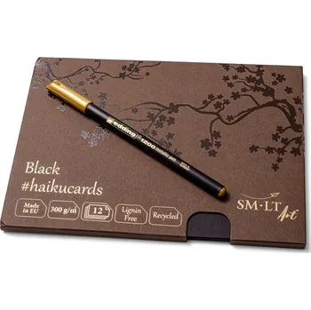 Karty v krabičce #haikucards, černé, 148x210mm, 24 listů, 300g/m2