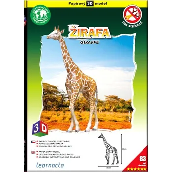 3D puzzle Žirafa – Papírový 3D model/83 dílků
