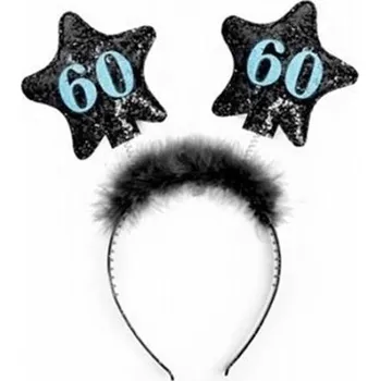 Žertovný předmět mojeparty Narozeninová čelenka "60" ČERNÁ