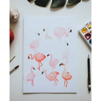 Sešit Be Nice EKO Školní sešit 522/A5 pomocné linky - Plameňáci