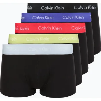 Pánské spodní prádlo Boxerky Calvin Klein LV00NB4412 Low Rise Trunk 5 pairs black in green bloom wb/black in dazzlin