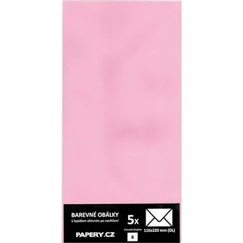 Kancelář barevná obálka 110x220 RŮŽOVÁ PASTELOVÁ, 5 kusů, 100 gm2, olizová HBLR 014
