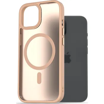 Pouzdro na mobilní telefon AlzaGuard Matte Case Compatible with Magsafe pro iPhone 15 pískově žlutý