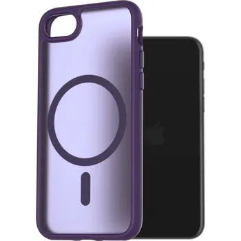 Pouzdro na mobilní telefon AlzaGuard Matte Case Compatible with Magsafe pro iPhone 7 / 8 / SE 2020 / SE 2022 tmavě fialový
