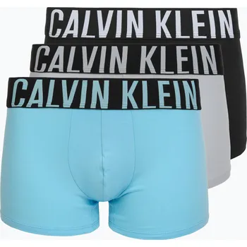 Pánské spodní prádlo Boxerky Calvin Klein 000NB3609A Boxer Brief 3 pairs harbor mist/black/chilly blue