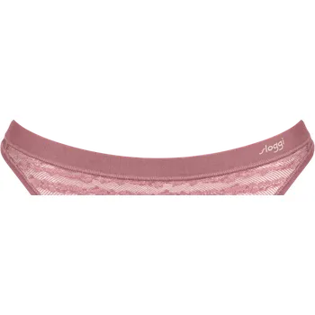 Kalhotky Dámská tanga FREE Evolve String Lace - UNKNOWN - hnědé 7836 - SLOGGI PINK 01