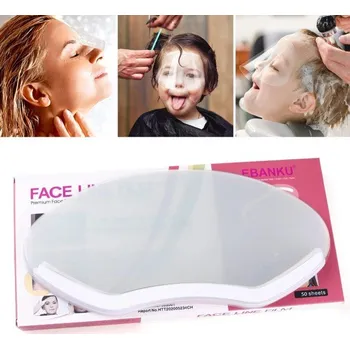 Kadeřnické nůžky Jednorázové chrániče make-upu horní části obličeje 9 x 20 cm 100 ks Průhledné plastové kryty očí, nosu a čela pro kosmetické salony