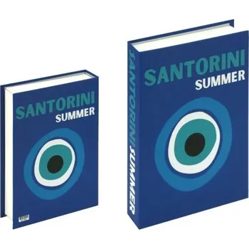 Falešná kniha s úložným prostorem Dekorativní skrytý box SANTORINI SUMMER s moderním designem