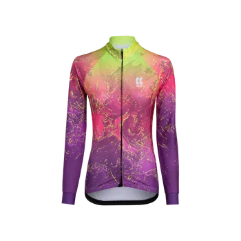 cyklistický dres KALAS MOTION Z6 | Cyklistický dres dlouhý rukáv | Neon Lava Blend | DÁMSKÝ | Velikost: 2/S