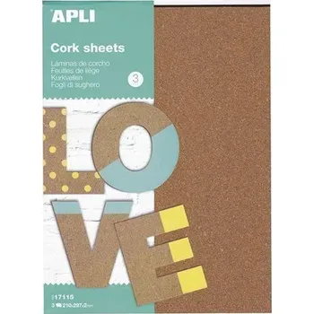 APLI korkové pláty A4/2 mm - 3 ks