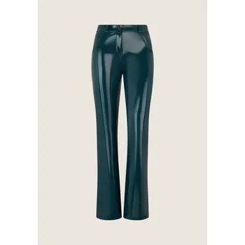 Dámské kalhoty Freddy kalhoty v latex petrolejové barvě, vysoký pas se zipem Vybraná velikost: S