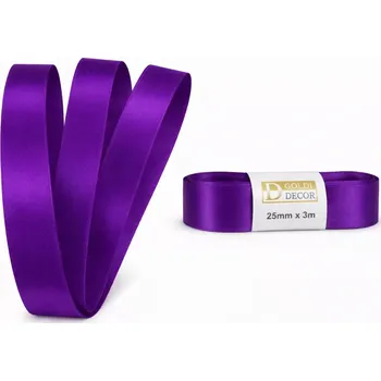 Stuha Stuha saténová fialová - skládaná 25mm x 3m (6,30Kč/m) (Fialová saténová stuha, skládaná, oboustranný satén)