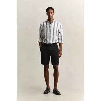 Pánské oblečení ŠORTKY GANT REG LINEN DS SHORTS BLACK