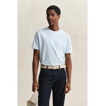 Pánské tričko TRIČKO GANT 2 TONE PIQUE SS TSHIRT SKY BLUE