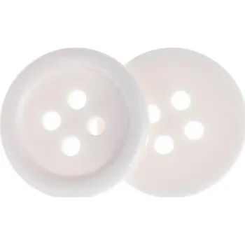 Knoflík Knoflíky Žirovnice Knoflík 1,8 cm bílý s okrajem 4 dírky, 349891C, sada 6 ks