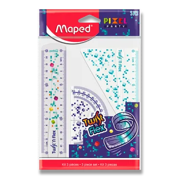 rýsovací prkno Sada Maped Twist'n Flex Pixel Party 3dílná sada