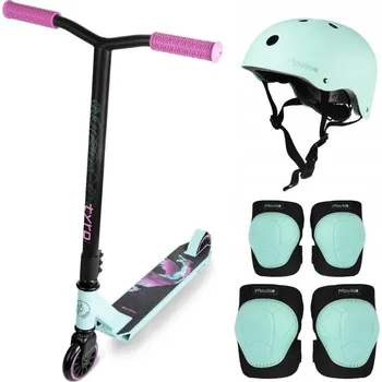 Koloběžka Freestyle koloběžka Výhodný freestyle set s chrániči MOVINO TYRO MINT-PINK