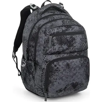 Městský batoh Bagmaster školní dvoukomorový batoh ZIPSTER 25 B – šedý