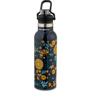 Termoska termoska 0,50l NR, KVĚTY, černá, nápitka, d 7x24cm, 8-10hod. Rychlá expedice, doprava zdarma od 899,-