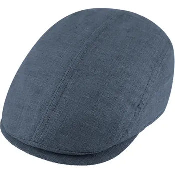Čepice Fiebig - Headwear since 1903 Pánská lněná modrá letní bekovka bez podšívky - Fiebig since 1903 Velikost: 57 cm (M)