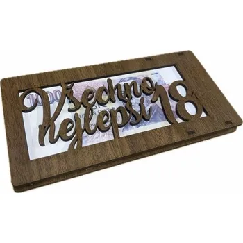 Šperk Dřevěná krabička na peníze hnědá 18