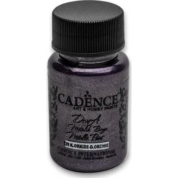 Výtvarná barva Metalická akrylová barva Cadence Dora Metalic - tmavá orchidej / 50 ml